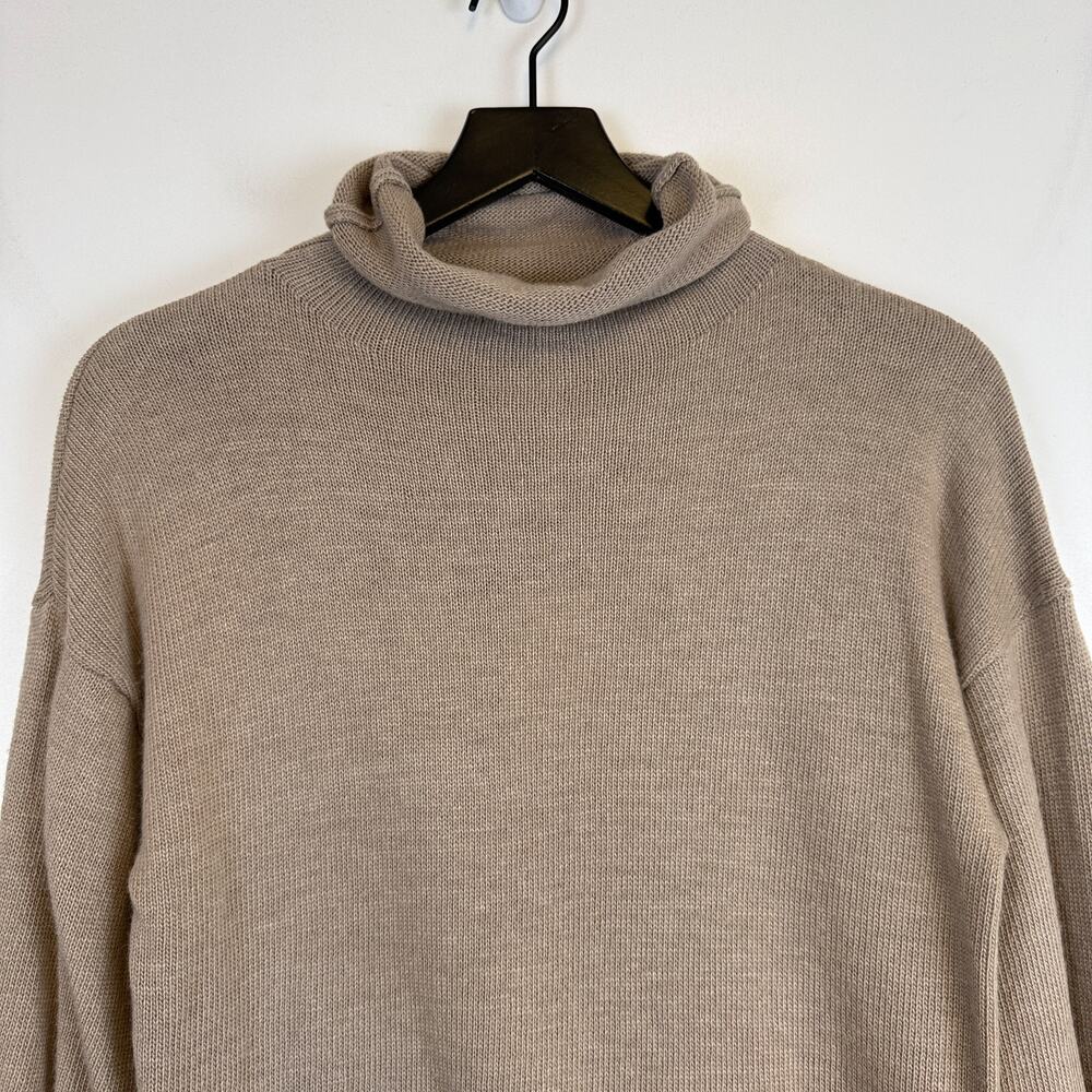 NWT Lovers + Friends Noah Mini Sweater Dress Turtleneck Taupe Beige - XS - Picture 2 of 9
